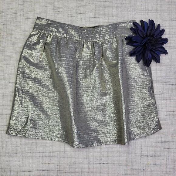 Banana Republic Heritage‎ Collection Metallic Gold Full Pleat Mini Skirt Size 6 - Picture 1 of 7
